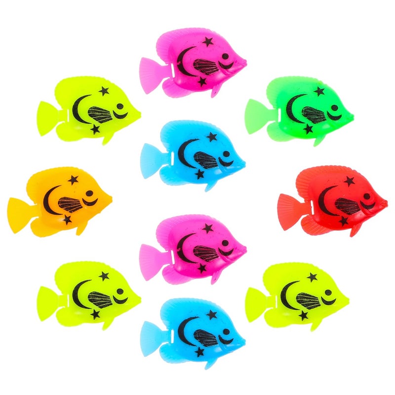 TINKSKY 10pcs Plastic Artificial Moving Floating Ornament Decorations for Aquarium Fish Tank (Random Color Pattern) - Image 1